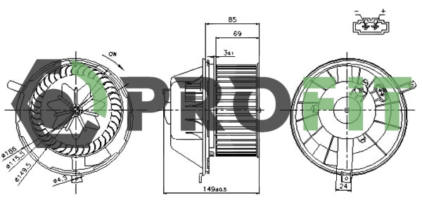 Pulseur d'air habitacle PROFIT 1860-0003