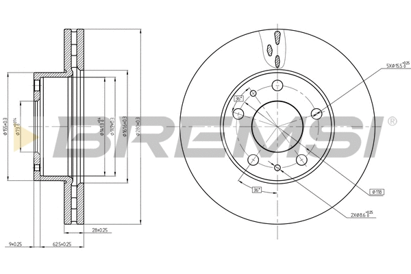 Disque de frein BREMSI CD8659V