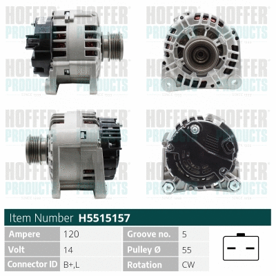 Alternateur HOFFER H5515157
