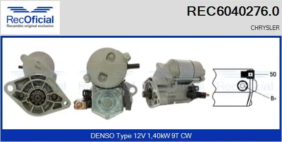 Démarreur RECOFICIAL REC6040276.0