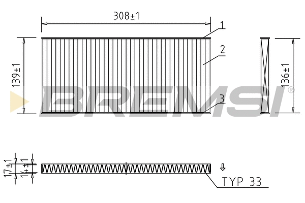 Filtre, air de l'habitacle BREMSI FC0958C