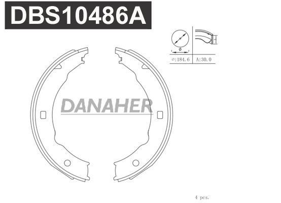 Jeu de mâchoires de frein, frein de stationnement DANAHER DBS10486A