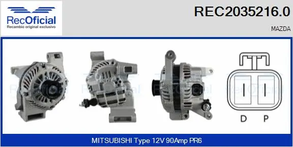 Alternateur RECOFICIAL REC2035216.0