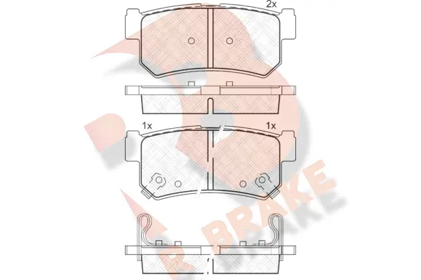 Kit de plaquettes de frein, frein à disque R BRAKE RB1646