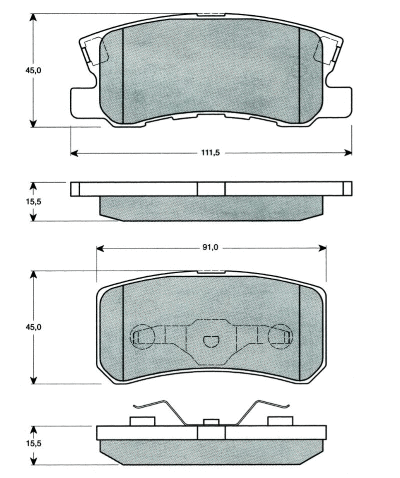 Kit de plaquettes de frein, frein à disque MTR MT520