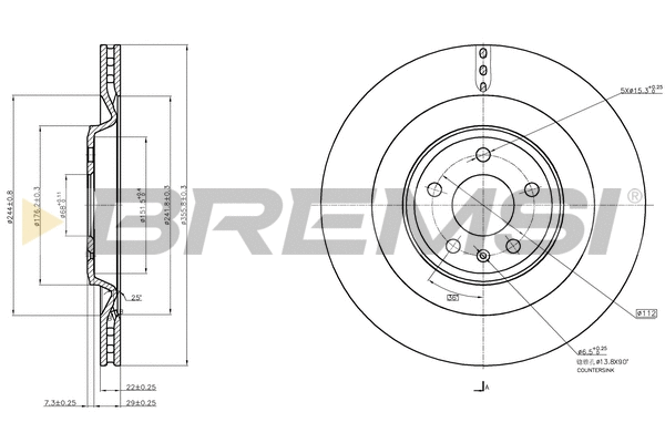 Disque de frein BREMSI CD7990V