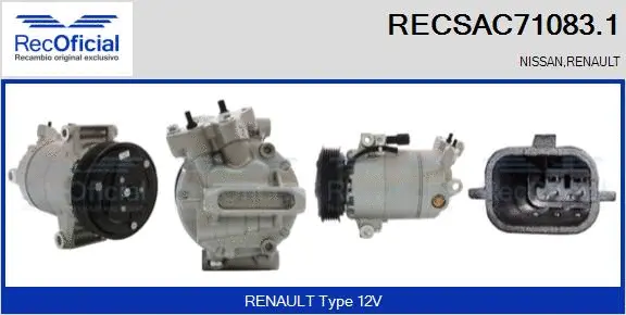 Compresseur, climatisation RECOFICIAL RECSAC71083.1