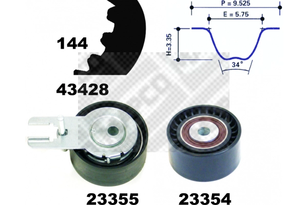 Kit de courroie crantée MAPCO 23400