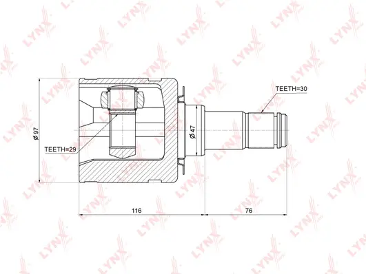 Jeu de joints, arbre de transmission LYNXAUTO CI-3727