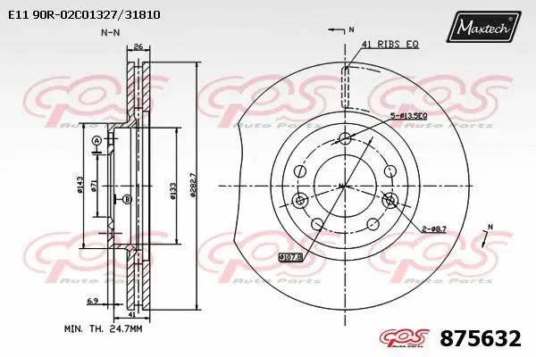 Disque de frein MAXTECH 875632