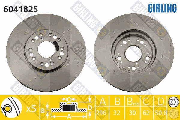 Disque de frein GIRLING 6041825