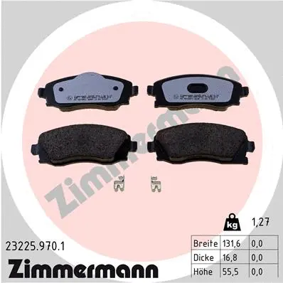 Kit de plaquettes de frein, frein à disque ZIMMERMANN 23225.970.1