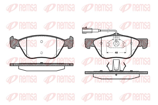 Kit de plaquettes de frein, frein à disque REMSA 0589.22