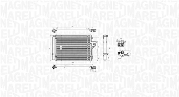 Condenseur, climatisation MAGNETI MARELLI 350203778000