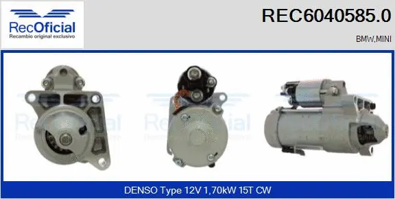 Démarreur RECOFICIAL REC6040585.0