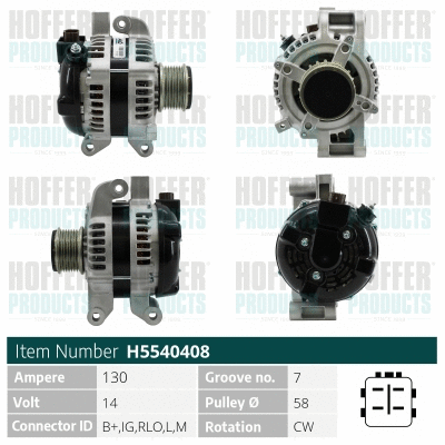 Alternateur HOFFER H5540408
