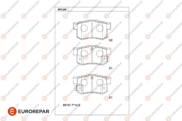 Kit de plaquettes de frein, frein à disque EUROREPAR 1681207180