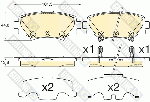 Kit de plaquettes de frein, frein à disque GIRLING 6135937
