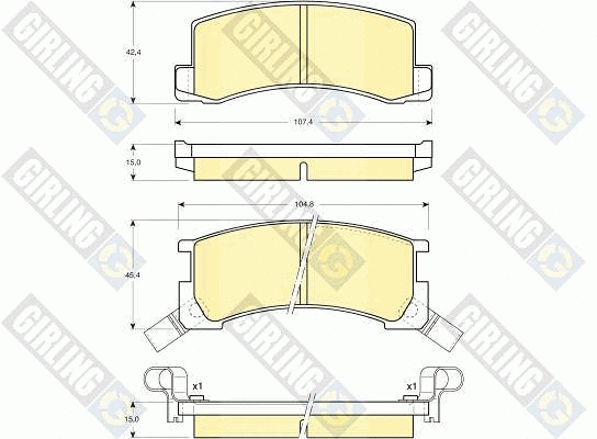 Kit de plaquettes de frein, frein à disque GIRLING 6108719