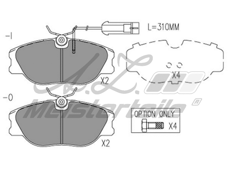 Kit de plaquettes de frein, frein à disque A.Z. Meisterteile AZMT-44-022-2126