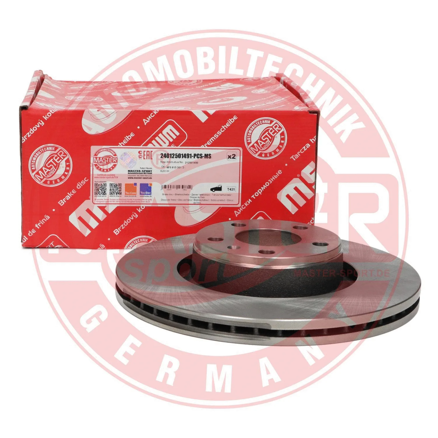 Disque de frein MASTER-SPORT GERMANY 24012501491-PCS-MS