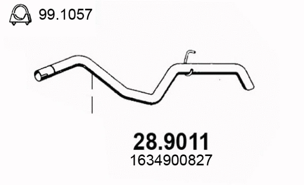 Tuyau d'échappement ASSO 28.9011