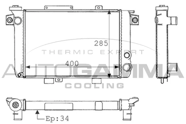 Radiateur, refroidissement du moteur AUTOGAMMA 100830