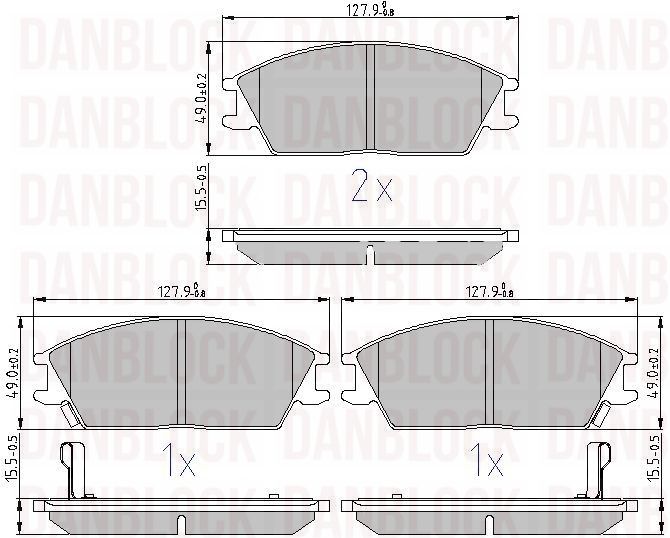 Kit de plaquettes de frein, frein à disque DANBLOCK DB 510320