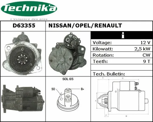 Démarreur Technika D63355