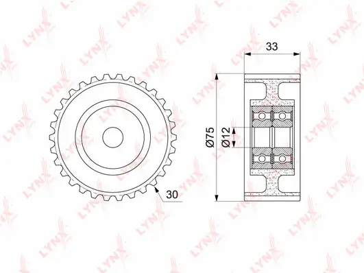 Poulie renvoi/transmission, courroie crantée LYNXAUTO PB-3042