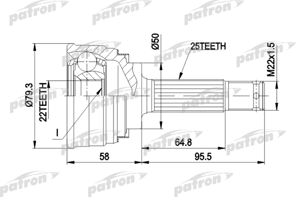 Jeu de joints, arbre de transmission PATRON PCV1047