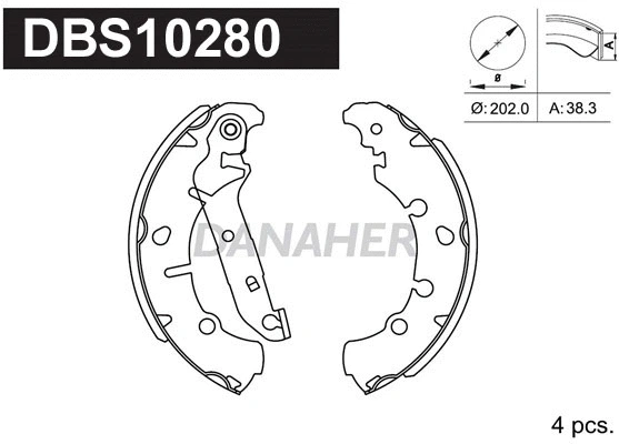 Jeu de mâchoires de frein DANAHER DBS10280