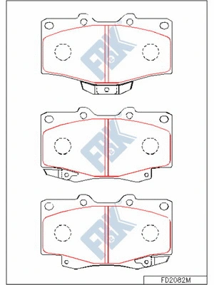 Kit de plaquettes de frein, frein à disque FBK FD2082M