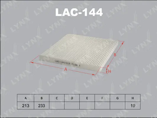 Filtre, air de l'habitacle LYNXAUTO LAC-144