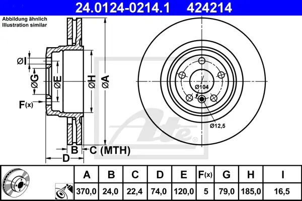 Disque de frein ATE-APAC 24.0124-0214.1