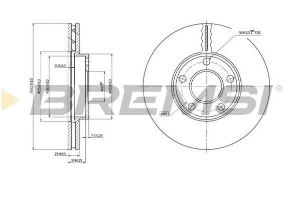 Disque de frein BREMSI CD7014V