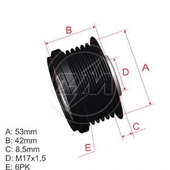 Poulie roue libre, alternateur ZM ZM 96.010.05