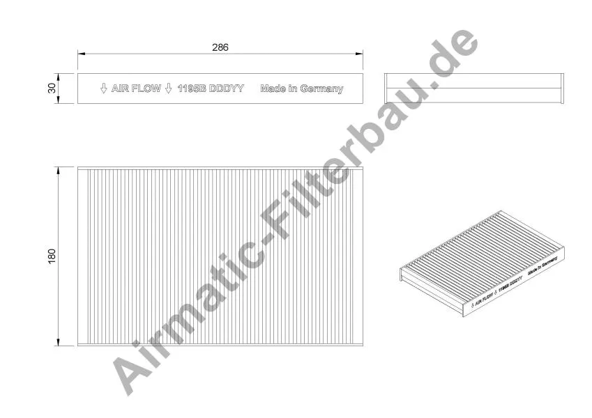 Filtre, air de l'habitacle AIRMATIC Filterbau IF1195B