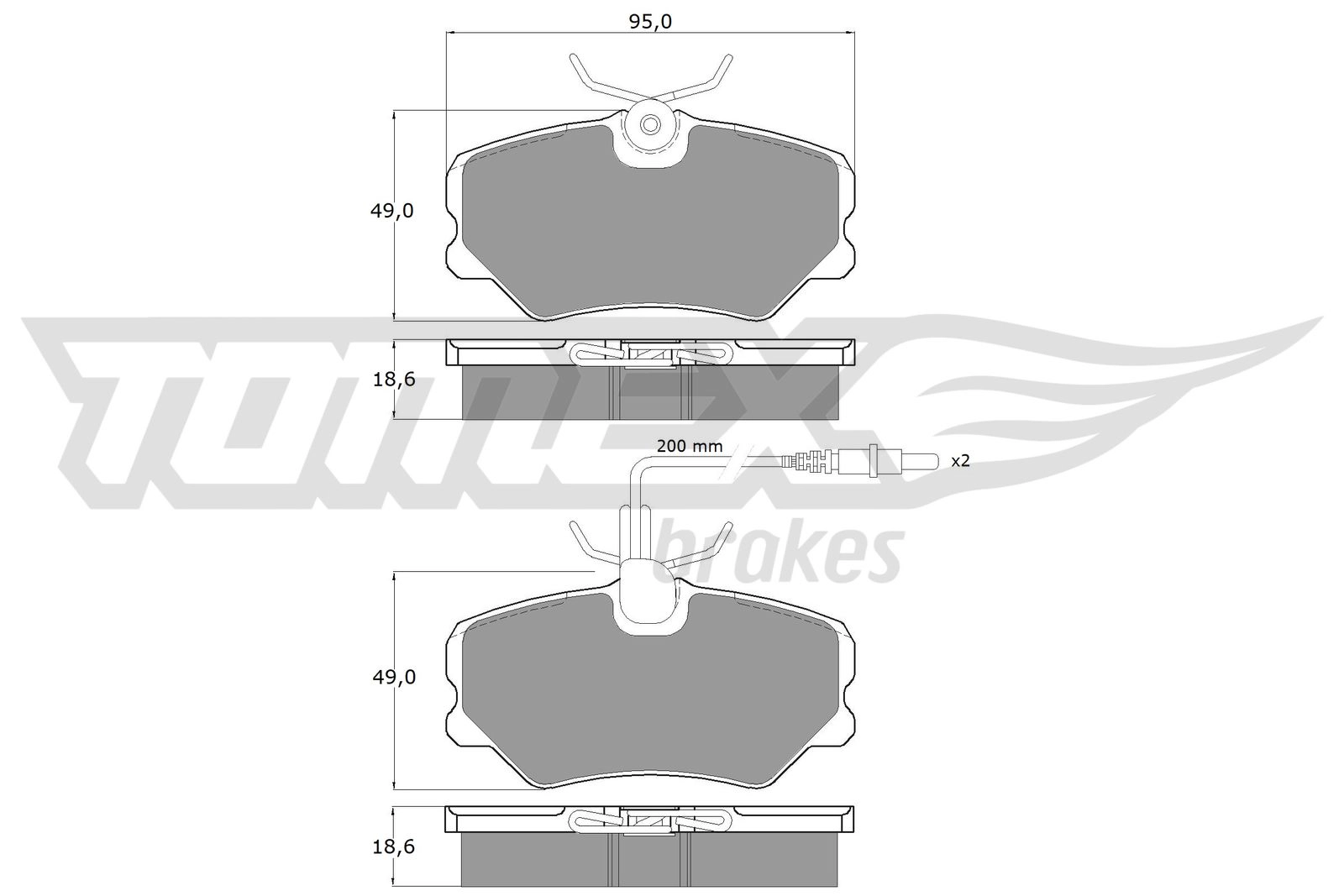 Kit de plaquettes de frein, frein à disque TOMEX Brakes TX 10-44