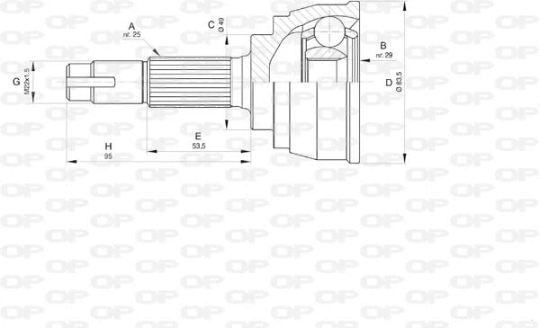 Jeu de joints, arbre de transmission OPEN PARTS CVJ5815.10
