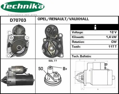 Démarreur Technika D70703
