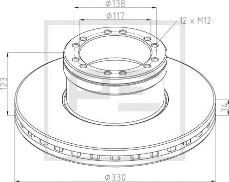 Disque de frein PE Automotive 106.206-00A