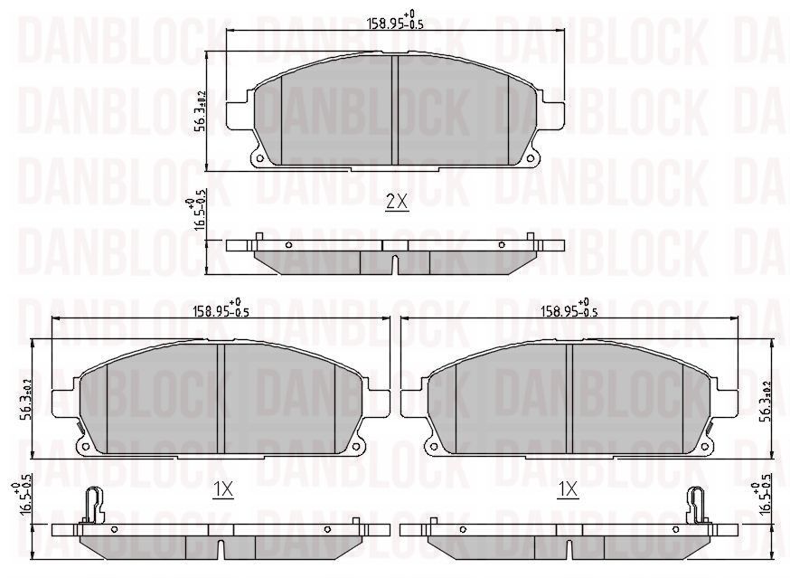 Kit de plaquettes de frein, frein à disque DANBLOCK DB 510415