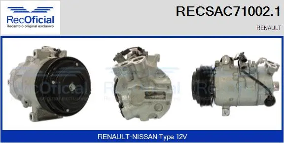 Compresseur, climatisation RECOFICIAL RECSAC71002.1