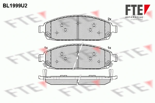 Kit de plaquettes de frein, frein à disque FTE 9010585