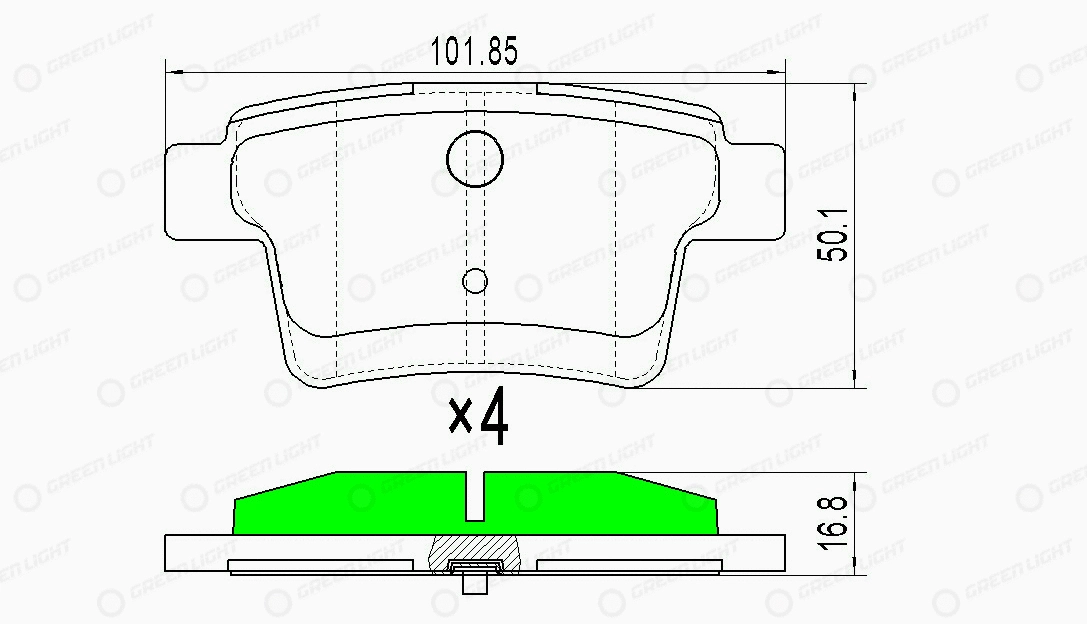 Kit de plaquettes de frein, frein à disque Automotive Adriado GLBP0142