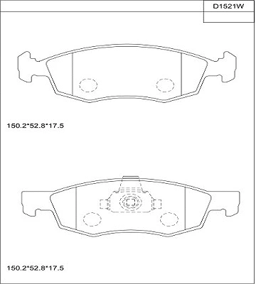 Kit de plaquettes de frein, frein à disque ASIMCO KD1521W