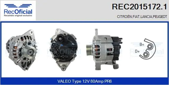 Alternateur RECOFICIAL REC2015172.1