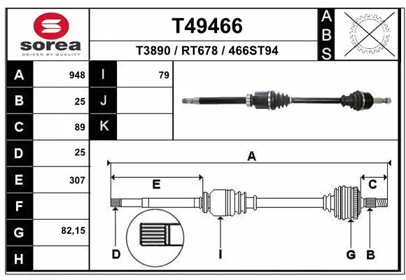 Arbre de transmission EAI T49466