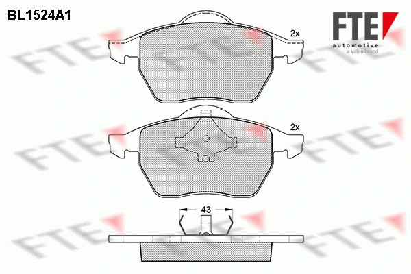 Kit de plaquettes de frein, frein à disque FTE 9010230